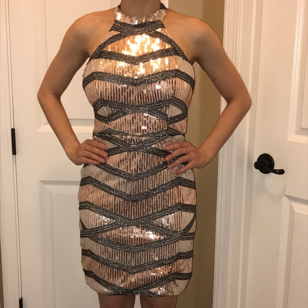 Full Sequin Cocktail Dress